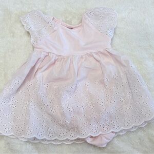 EUC 4-6 months H&M Blush Pink Baby Girl Eyelet Dress